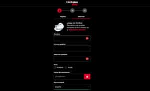 Formulario de registro en Tiki Taka Play