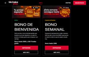 Bonos en Tiki Taka Play