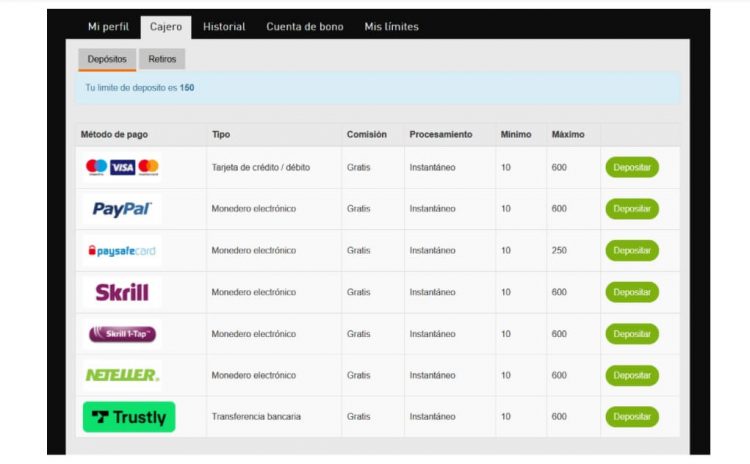 metodos de pago casino777 