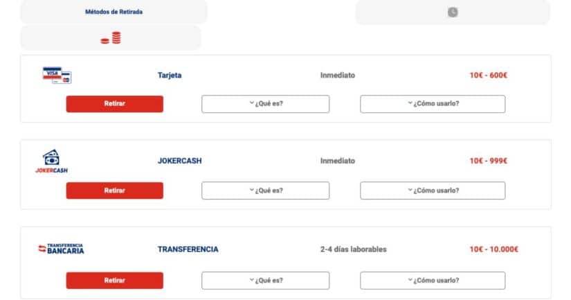 metodos de retirada JOKERBET casino