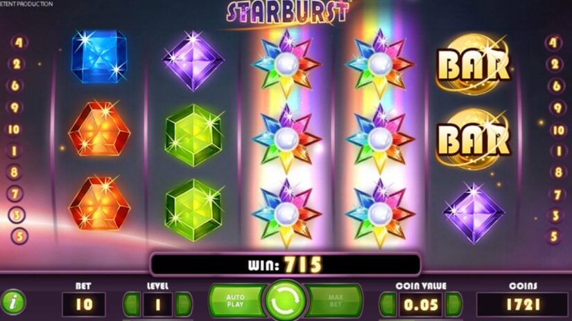 Imagen de cómo luce Slot Starburst de Netent