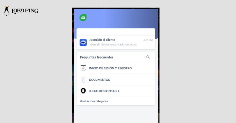 Atención al cliente de Lordping Casino