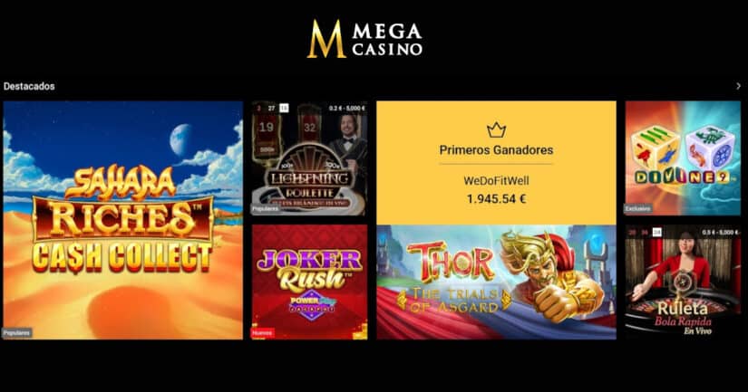 juegos de casino disponibles en Mega casino