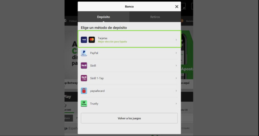 betway casino con visa