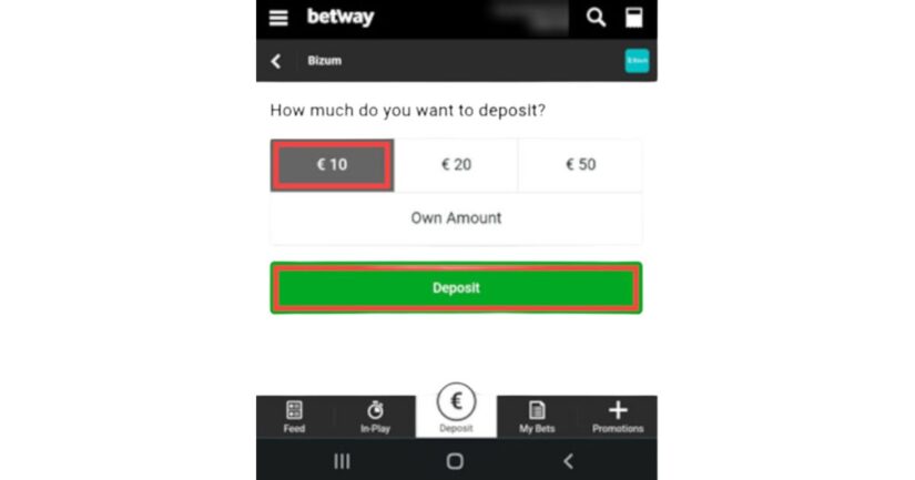 Paso 2: Especificar Cantidad a depositar