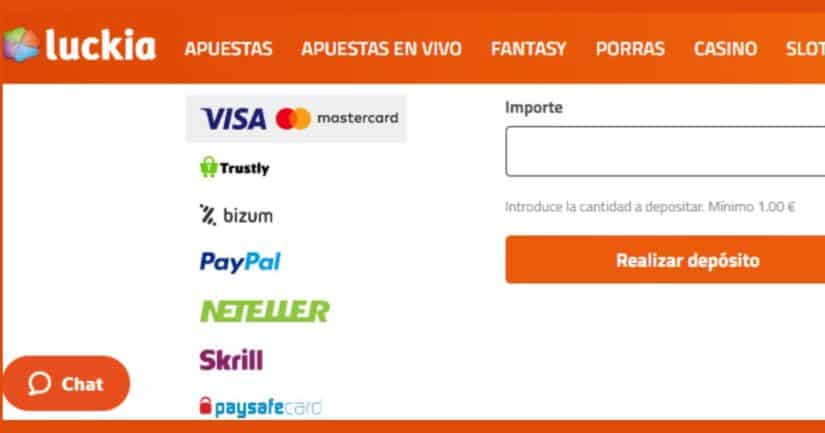depósito con Bizum en el casino Luckia