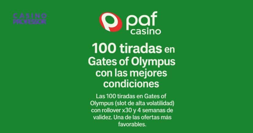 tiradas gratis en paf casino