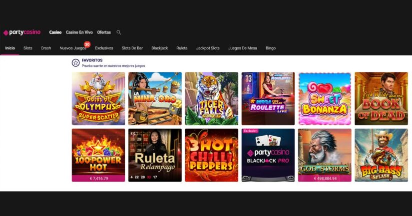 juegos de casino en Partycasino
