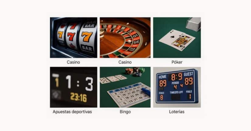 Tipos de gambling online: casino, apuestas deportivas, póker, bingo y loterías
