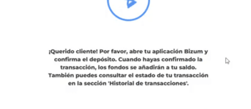 Confirma el pago con Bizum en la aplicación